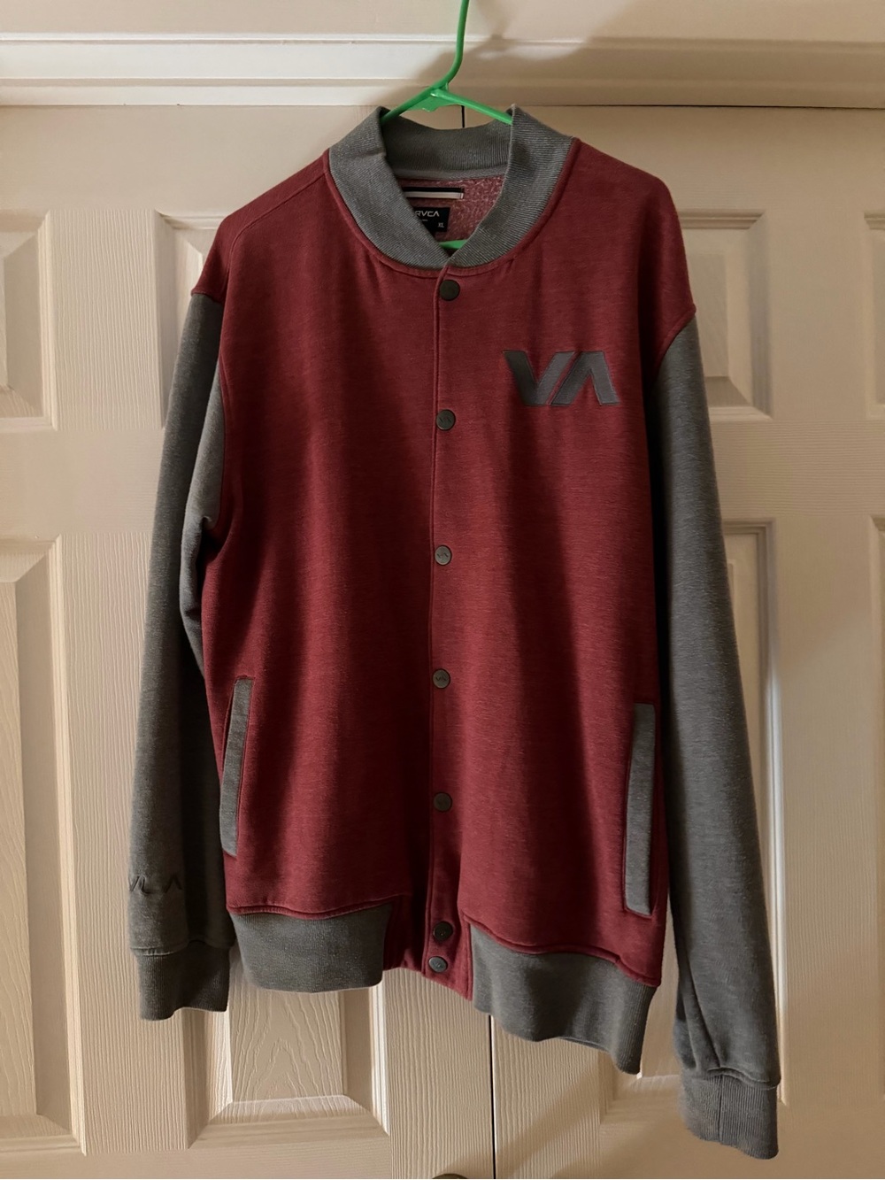 RVCA Maroon Body with Gray Collar Sweatshirt